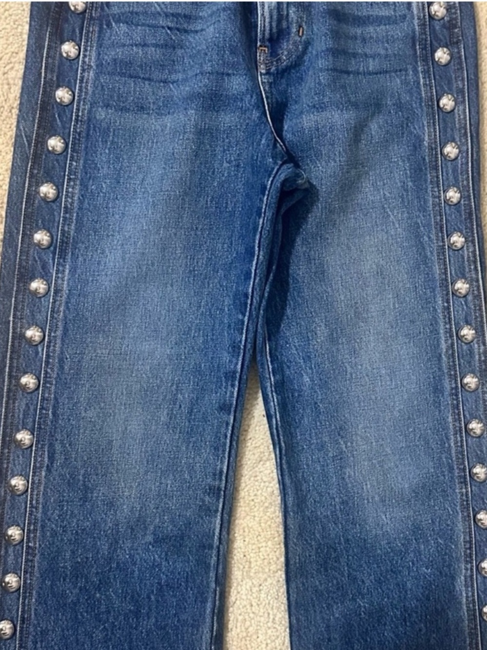 VERONICA BEARD Dylan Studded High Rise Ankle Jeans | Size 25 | NWT - Picture 6 of 10